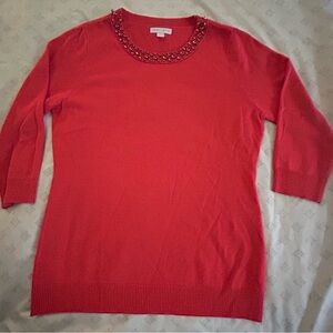 🟢NY&Co 3/4 sleeve embellished sweater🟢